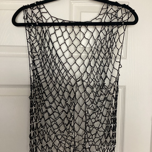 Sharmark black & silver beaded vest - Picture 1 of 3